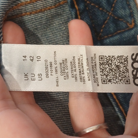 Asos Oversized Denim Jean Jacket Size US 10 - Picture 3 of 4